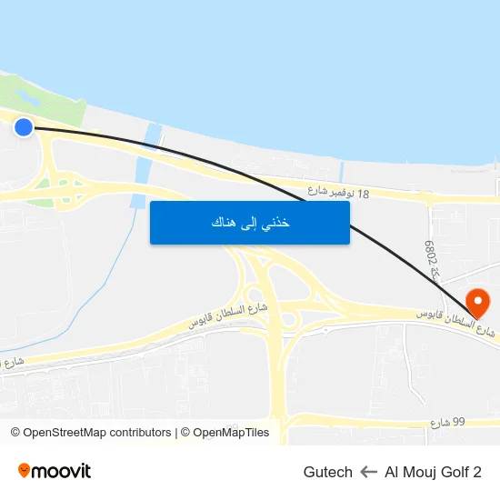 Al Mouj Golf 2 to Gutech map