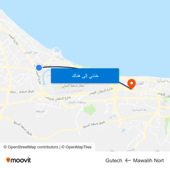 Mawalih Nort to Gutech map