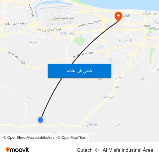 Al Misfa Industrial Área to Gutech map