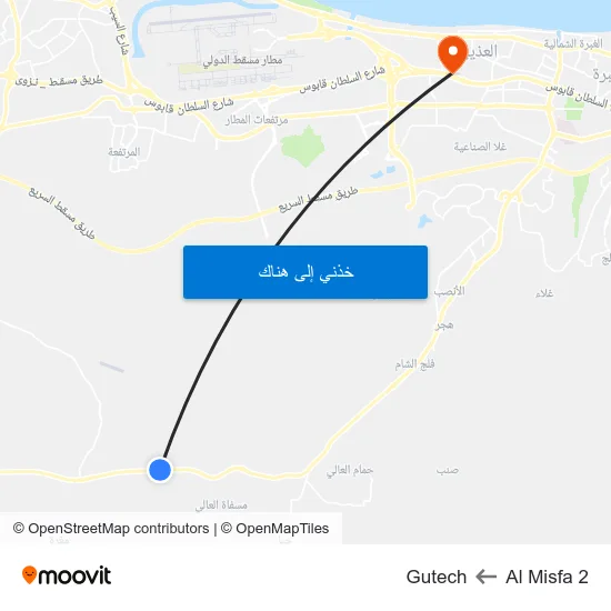 Al Misfa 2 to Gutech map