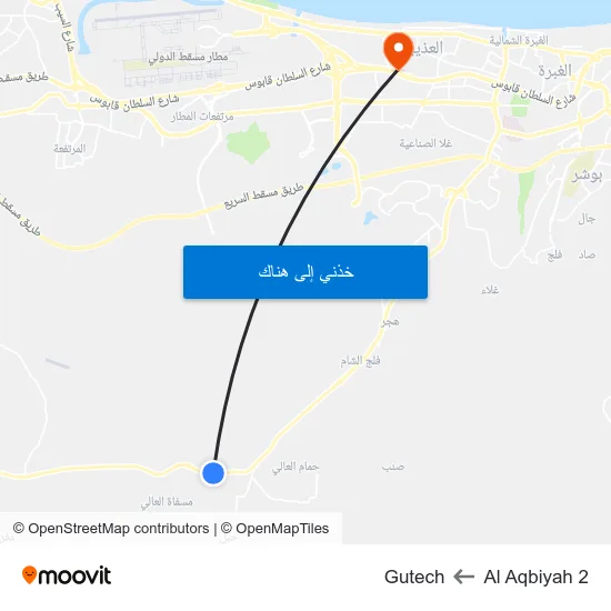 Al Aqbiyah 2 to Gutech map