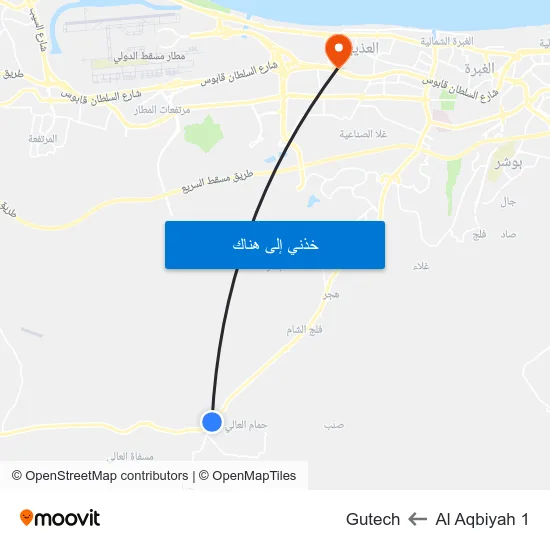 Al Aqbiyah 1 to Gutech map