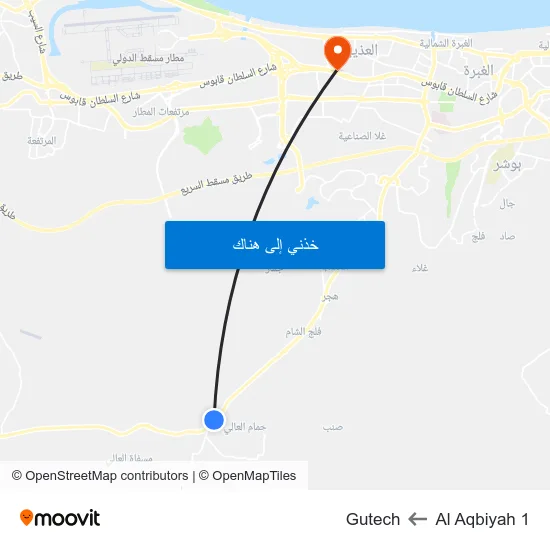 Al Aqbiyah 1 to Gutech map
