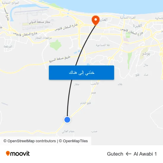 Al Awabi 1 to Gutech map