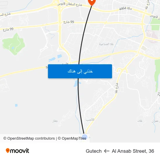 Al Ansab Street, 36 to Gutech map