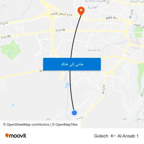 Al Ansab 1 to Gutech map