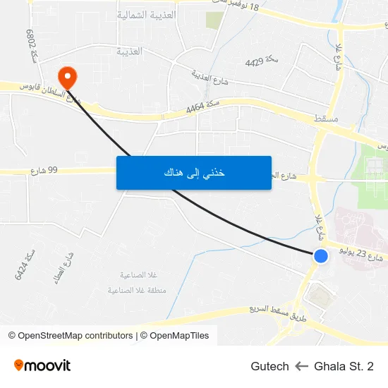 Ghala St. 2 to Gutech map