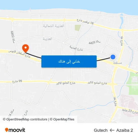 Azaiba 2 to Gutech map