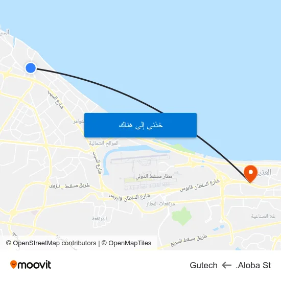 Aloba St. to Gutech map
