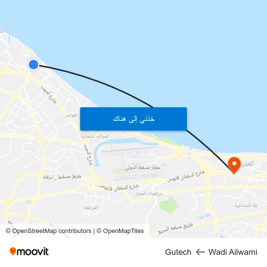 Wadi Ailwami to Gutech map