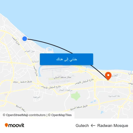 Radwan Mosque to Gutech map