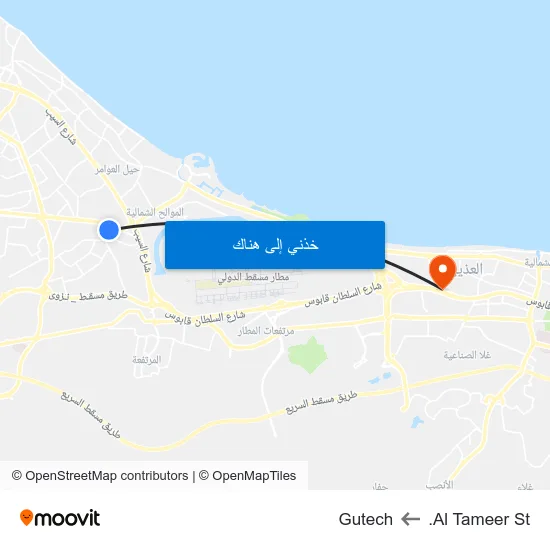 Al Tameer St. to Gutech map