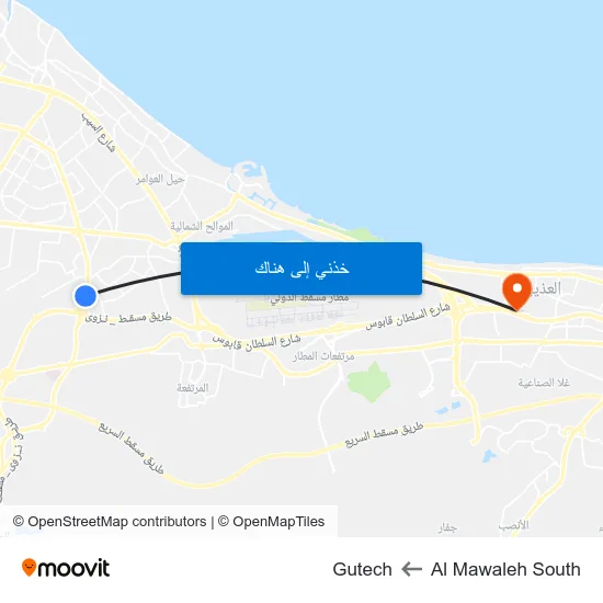 Al Mawaleh South to Gutech map
