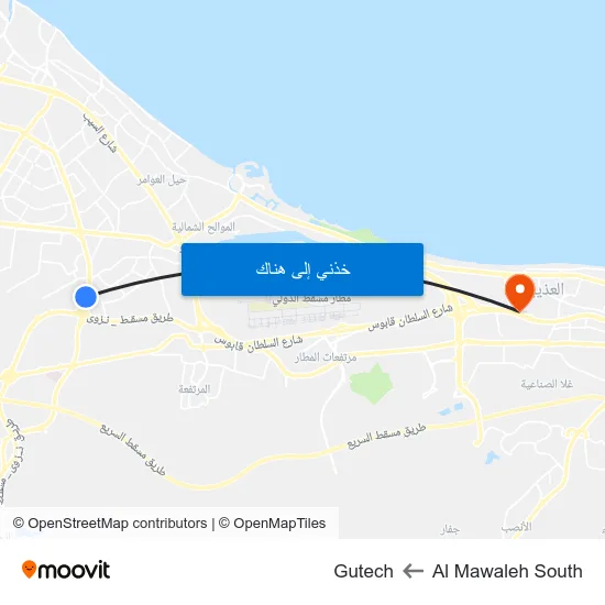 Al Mawaleh South to Gutech map