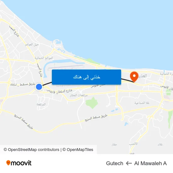 Al Mawaleh A to Gutech map