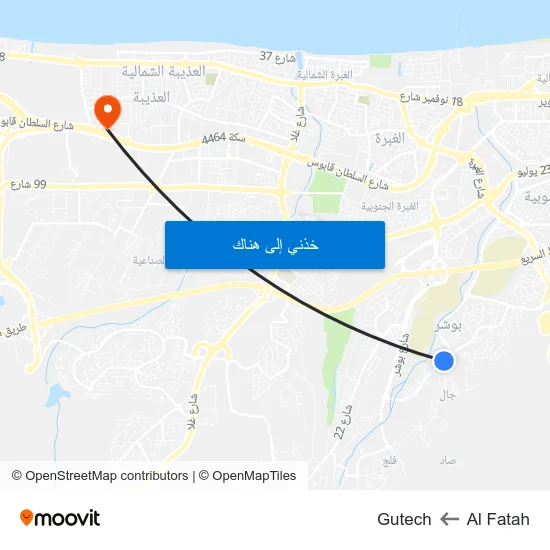 Al Fatah to Gutech map