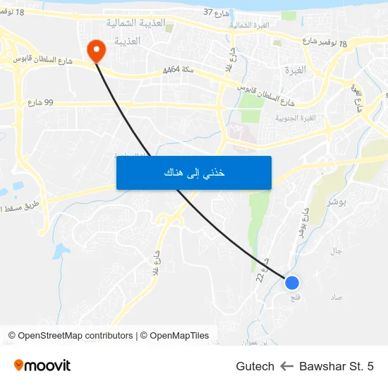 Bawshar St. 5 to Gutech map