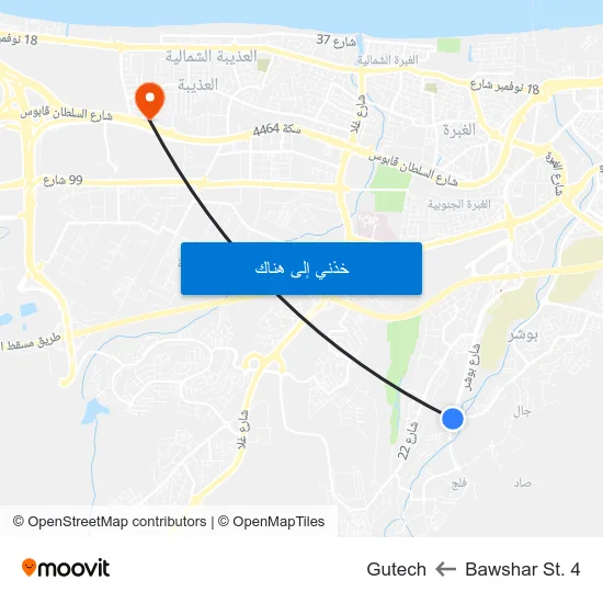 Bawshar St. 4 to Gutech map