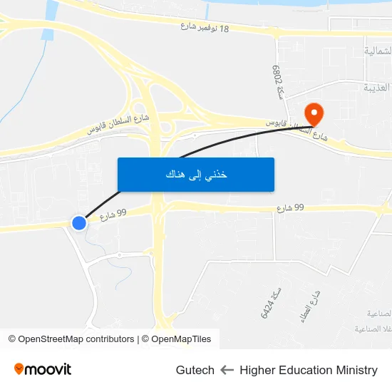 Higher Education Ministry to Gutech map