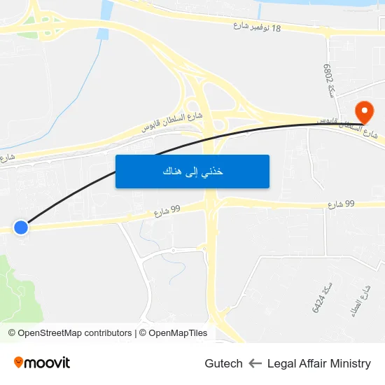 Legal Affair Ministry to Gutech map