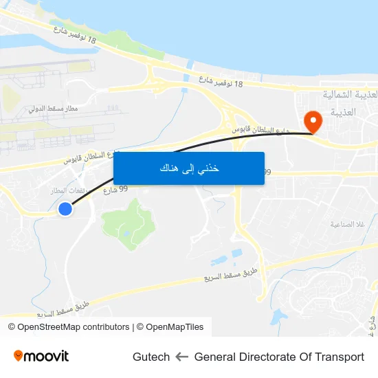 General Directorate Of Transport to Gutech map