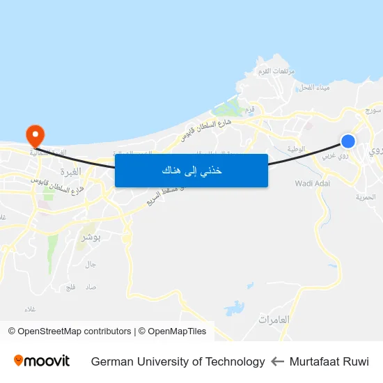 Murtafaat Ruwi to German University of Technology map