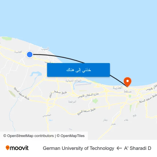 A' Sharadi D to German University of Technology map