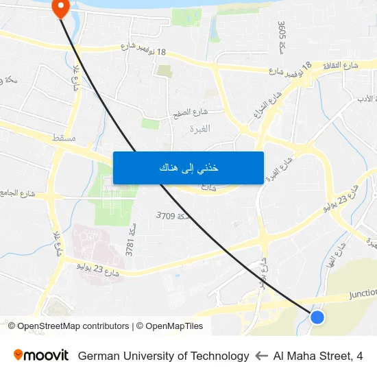 Al Maha Street, 4 to German University of Technology map