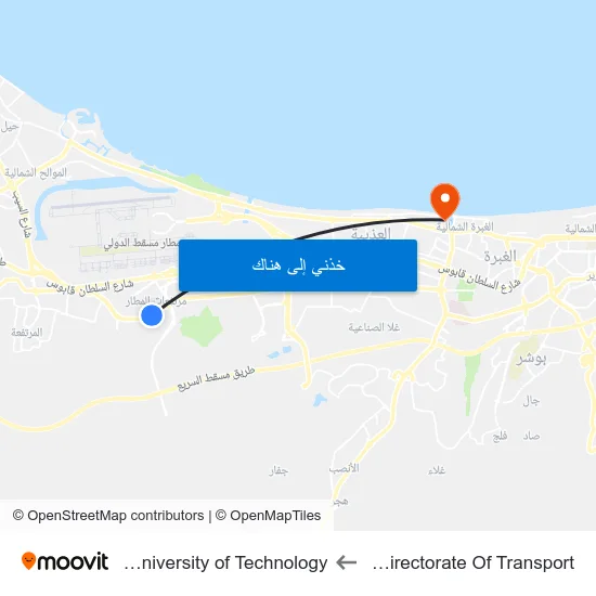 General Directorate Of Transport to German University of Technology map