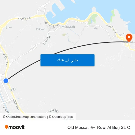 Ruwi Al Burj St. C to Old Muscat map