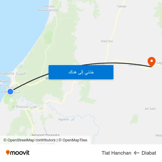 Diabat to Tlat Hanchan map