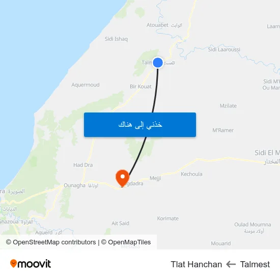 Talmest to Tlat Hanchan map