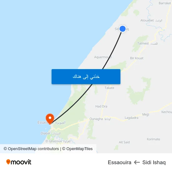 Sidi Ishaq to Essaouira map