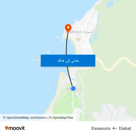 Diabat to Essaouira map