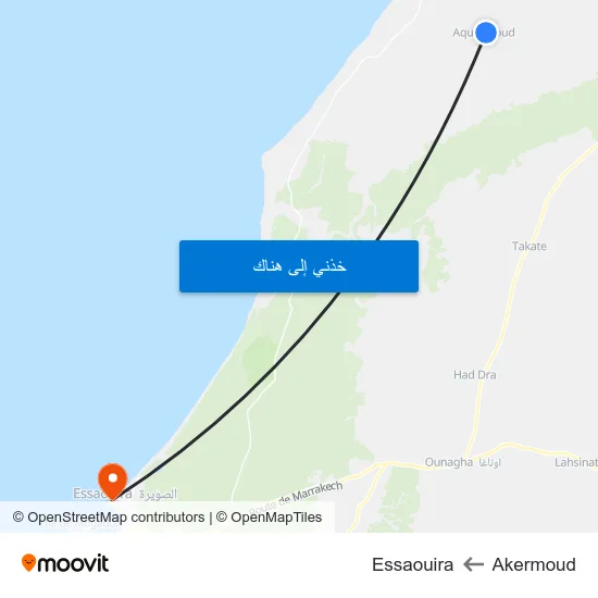 Akermoud to Essaouira map