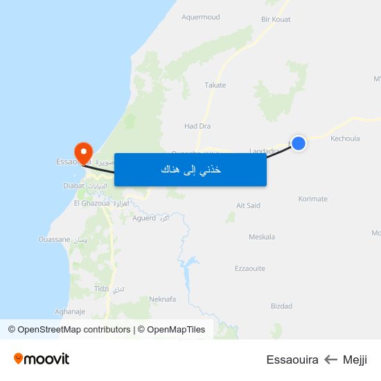 Mejji to Essaouira map