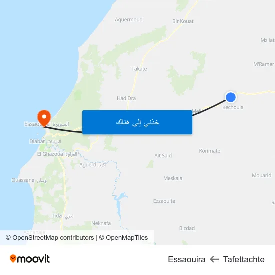 Tafettachte to Essaouira map