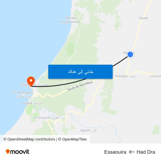 Had Dra to Essaouira map