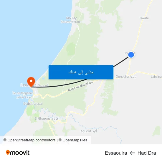 Had Dra to Essaouira map