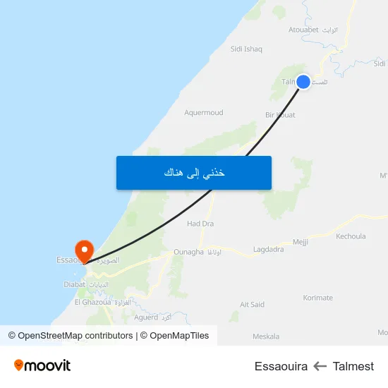 Talmest to Essaouira map