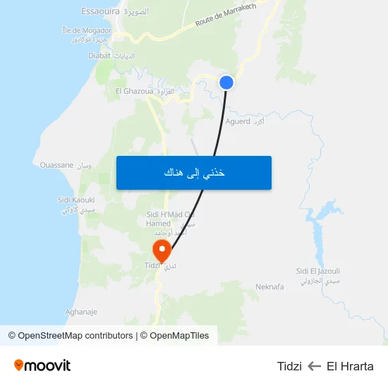 El Hrarta to Tidzi map