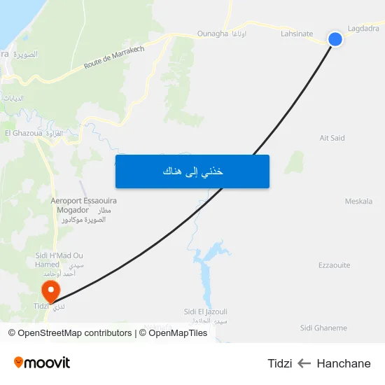 Hanchane to Tidzi map