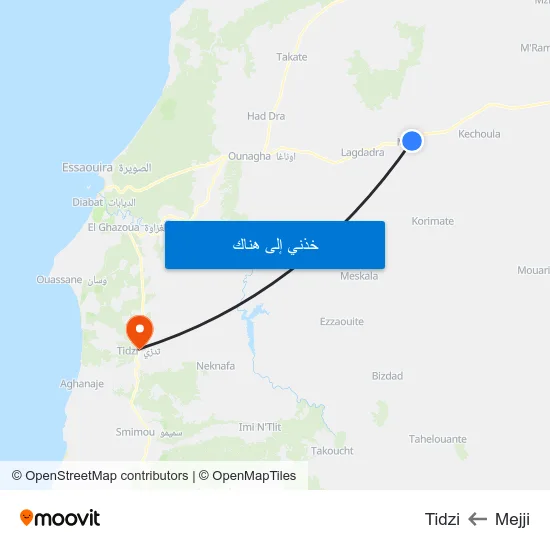Mejji to Tidzi map