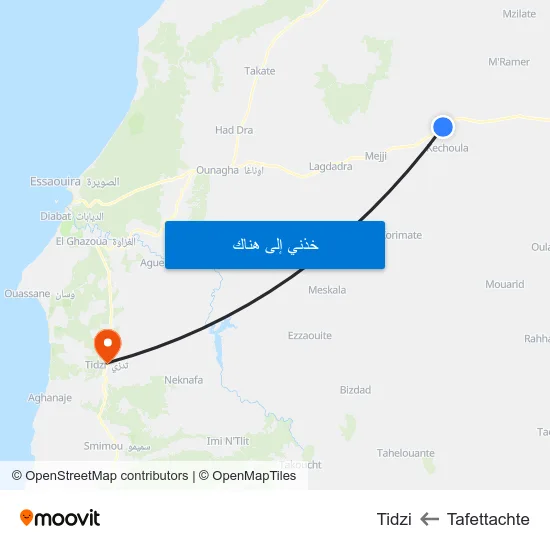 Tafettachte to Tidzi map