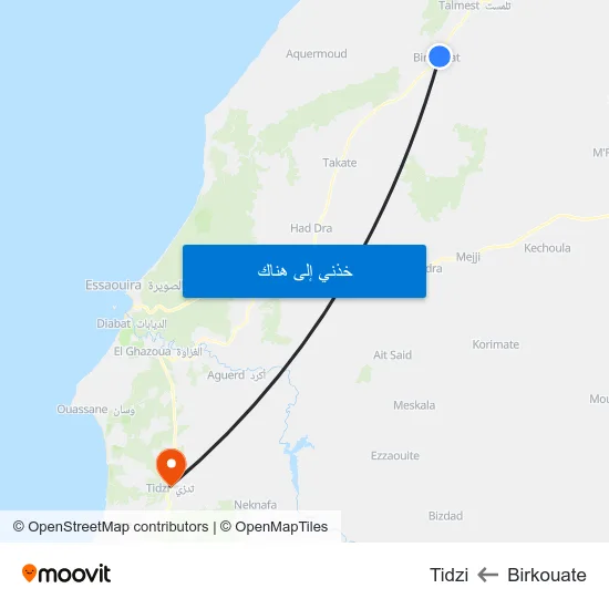 Birkouate to Tidzi map