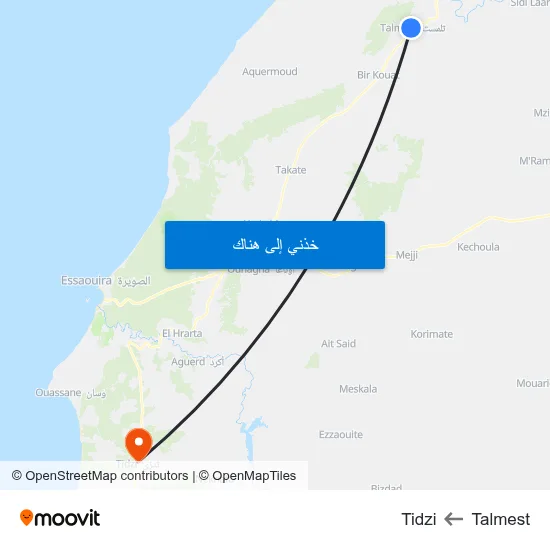 Talmest to Tidzi map