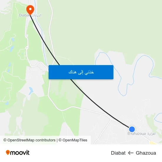Ghazoua to Diabat map
