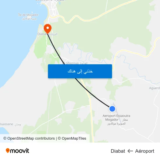 Aéroport to Diabat map