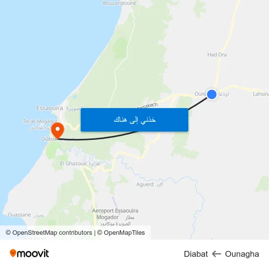 Ounagha to Diabat map