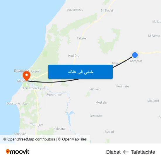 Tafettachte to Diabat map